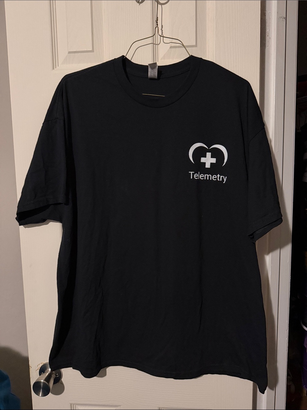 Gildan Black Short-Sleeve Tee with White Telemetry Logo